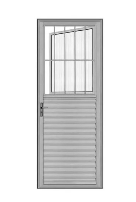PORTA SOCIAL ALUMINIO BRILHANTE 2,10X0,80 L25