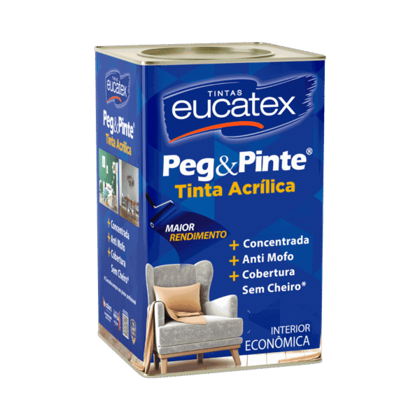 Tinta Acrílica Eucatex Peg & Pinte Lata 18L - Branca